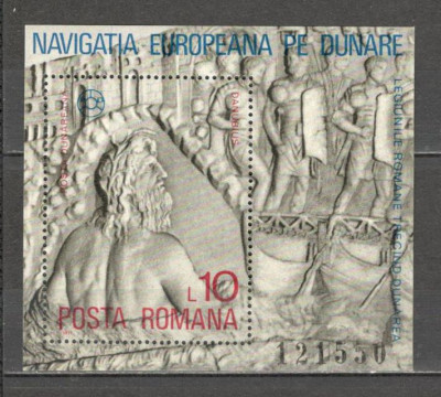 Romania.1977 Navigatia europeana pe Dunare-Bl. ZR.593 foto
