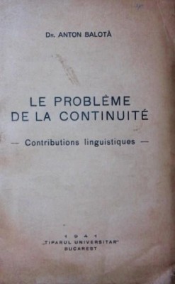 LE PROBLEME DE LA CONTINUITE foto