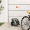 VidaXL Remorcă de bicicletă animale companie, gri, textil oxford/fier