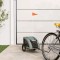 vidaXL Remorcă de bicicletă animale companie, gri, textil oxford/fier