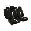 Set Huse Scaune Auto pentru Skoda Fabia - Pok-Ter GTR, Piele Ecologica, Negru - Bej, 9 piese