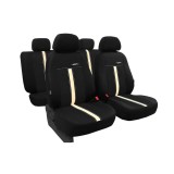 Set Huse Scaune Auto pentru Audi A3 - Pok-Ter GTR, Piele Ecologica, Negru - Bej, 9 piese