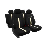 Cumpara ieftin Set Huse Scaune Auto pentru Volkswagen Golf - Pok-Ter GTR, Piele Ecologica, Negru - Bej, 9 piese