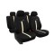 Set Huse Scaune Auto pentru Skoda Fabia - Pok-Ter GTR, Piele Ecologica, Negru - Bej, 9 piese