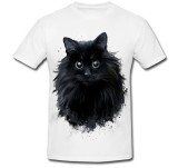 Cumpara ieftin Tricou &quot; Fluffy black cat drawing &quot;