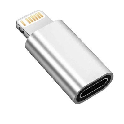 Adaptor Fast Charging, Type-C / Lightning, Redare muzica, Transfer date, 5A, Argintiu foto