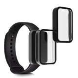 Cumpara ieftin Set 2 Folii de protectie pentru Xiaomi Redmi Smart Band Pro, Kwmobile, Negru/Transparent, Sticla securizata, 57424.01