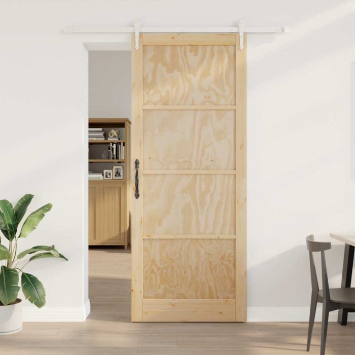 Ușa glisantă cu set de accesorii 93x232 cm din lemn masiv de pin