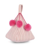Cumpara ieftin Set 2 opritoare usa textil roz crem 14x14x18 cm