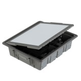 Doza pardoseala Gewiss System GW24617, 32 module, cu capac inox