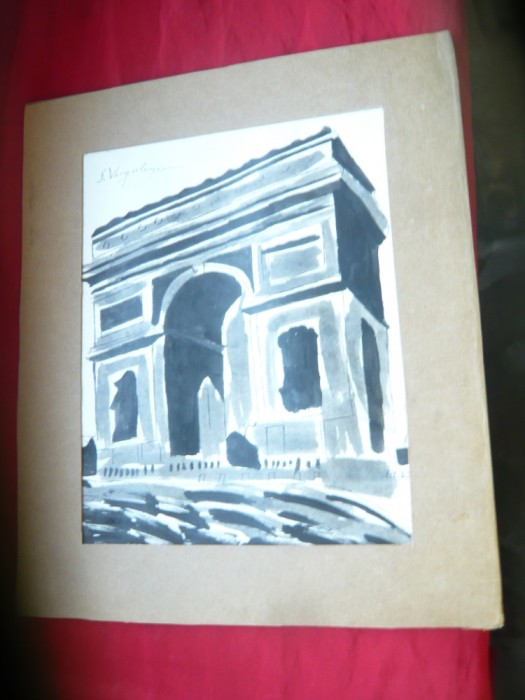 Laviu - Arcul de Triumf semnat S.Vergulescu , dim. = 19,5x25cm