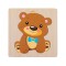Puzzle din lemn, Ursulet, 5 piese, 15x15 cm, ATU-085572