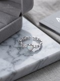 Inel Reglabil din Argint 925 cu Inima din Opal si sina Tip Lant AURUM OPAL