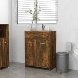 vidaXL Dulap de baie, stejar fumuriu, 60x33x80 cm, lemn prelucrat