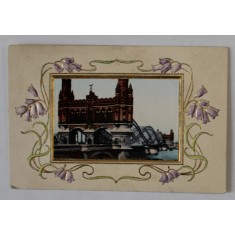 HAMBURG , POD PESTE ELBA , CARTE POSTALA EMBOSATA , CLASICA