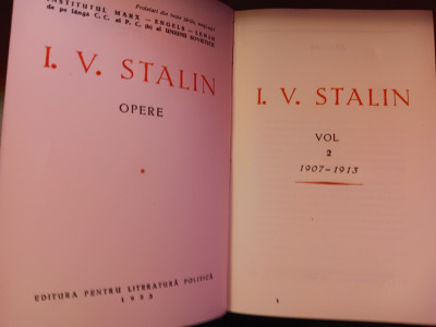 myh 312f - IV Stalin - Opere - volumul 2 - ed 1953 foto