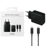 Incarcator Priza Type-C 45W, Cablu USB-C la Type-C Samsung (EP-T4510XBEGEU) Negru