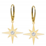 Star Light - Cercei personalizati steluta cu leverback din argint 925 placat cu aur galben 24K, Bijubox