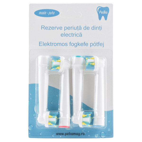 Rezerve periuta de dinti electrica Pebadent Floss Action, compatibil cu Oral-B, 4 buc