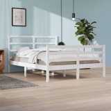 VidaXL Cadru pat, alb, 140x200 cm, lemn masiv de pin