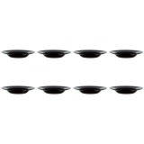 Set farfurii 8 piese, adanci, pentru paste, negre, din opal, diametru 28.5 cm