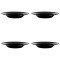 Set farfurii 8 piese, adanci, pentru paste, negre, din opal, diametru 28.5 cm