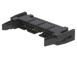 Soclu IDC 26PIN drept cu ejector negru 2,54mm THT