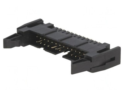 Soclu IDC 26PIN drept cu ejector negru 2,54mm THT foto