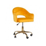 Scaun birou OFF 640, ergonomic, inaltime reglabila, spatar decupat, catifea, rotativ, baza metal cromat, 90 kg