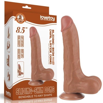 Dildo din materialsuper realist cu două straturi Sliding Skin Dual Layer Dong foto