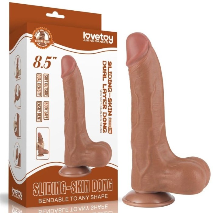 Dildo din materialsuper realist cu două straturi Sliding Skin Dual Layer Dong