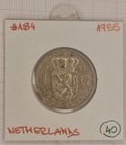 Netherlands, Olanda, 1 Gulden 1955, KM#184, argint, Juliana