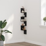 Raft de colț vidaXL Negru Stejar 20x20x127,5 cm din Lemn prelucrat