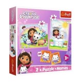 Puzzle Trefl 2 in 1 Memo Gabbys Dollhouse - Gabi si prietenii lui, 102 piese