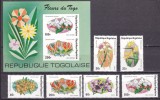 Togo 1975 flori MI 1079-1084 + bl. 93 MNH