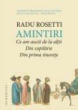 Amintiri. Ce am auzit de la alţii. Din copilărie. Din prima tinereţe - Radu Rosetti - Editura Humanitas