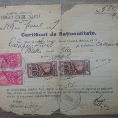 Certificat de Nationalitate// Primaria Comunei Palatca, jud. Cojocna, 1929