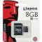 Card Kingston MicroSDHC 8GB Clasa 4 + Adaptor SD SDC4/8GB