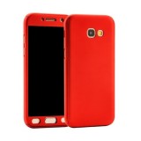 Husa Full Cover 360&deg; (fata + spate + folie sticla) pentru Samsung Galaxy A5 (2017), Rosu