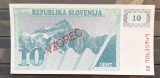 Slovenia, 10 tolari 1990 vzorec unc (specimen), clasor A1