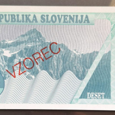 Slovenia, 10 tolari 1990 vzorec unc (specimen), clasor A1