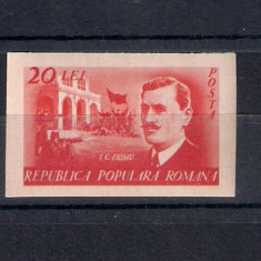 ROMANIA 1949 - 30 ANI DE LA MOARTEA LUI I.C.FRIMU, NEDANTELAT, MNH - LP 252a