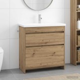 Cumpara ieftin Set de mobilier pentru baie Stejar Artizanal 81 x 40 x 84,5 cm