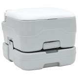vidaXL Toaletă portabilă, gri &amp; alb, plastic, 10 L