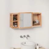 VidaXL Dulap cu oglindă, 80x17x34 cm, lemn masiv de nuc