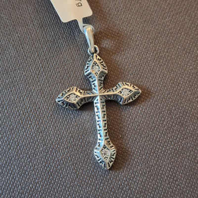 Cruce gotica din argint realizata in Thailanda - 3.5 cm foto