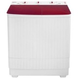 Masina de spalat semiautomata Daewoo DSWM 7.3R, cu storcator, spalare 7 kg, stoarcere 3 kg, capac de sticla, filtru de scame, Alb/Rosu