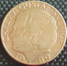 Moneda 1 COROANA - SUEDIA, anul 1989 *cod 842 B foto