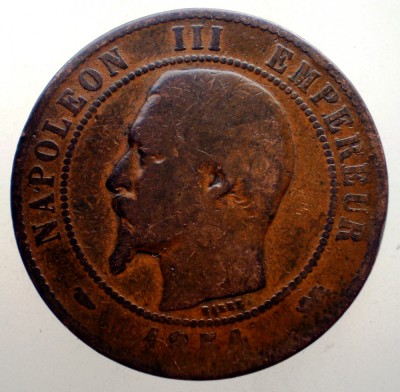 1.935 FRANTA NAPOLEON III 10 CENTIMES 1854 D foto