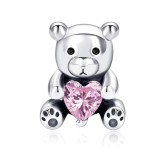 Charm/talisman argint 925, JW1666, model ursulet, placat cu rodiu